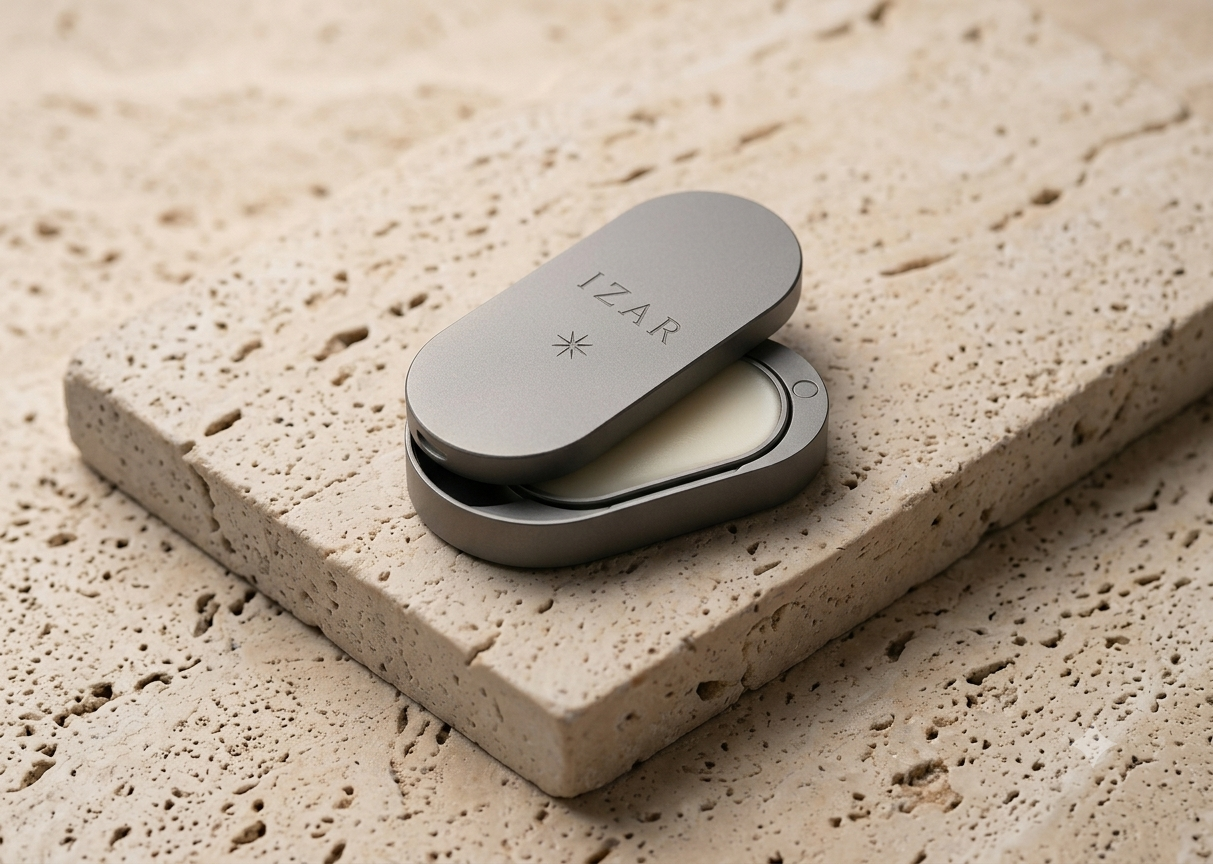 Boîtier IZAR titane mat pour parfum solide rechargeable